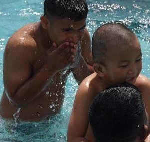 golu and sagar swimming